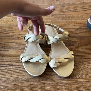 Gold sandals low heel